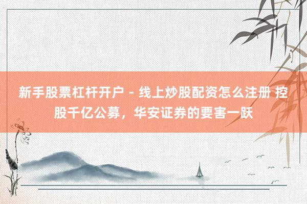 新手股票杠杆开户 - 线上炒股配资怎么注册 控股千亿公募，华安证券的要害一跃