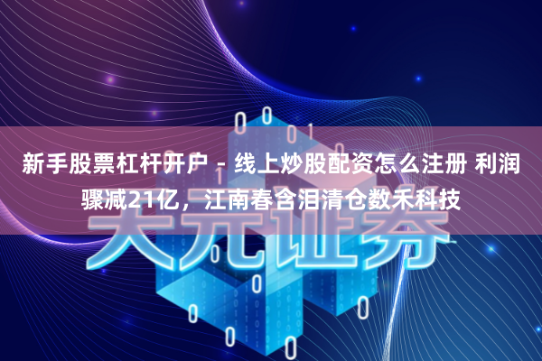 新手股票杠杆开户 - 线上炒股配资怎么注册 利润骤减21亿，江南春含泪清仓数禾科技