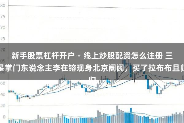 新手股票杠杆开户 - 线上炒股配资怎么注册 三星掌门东说念主李在镕现身北京阛阓，买了拉布布且归