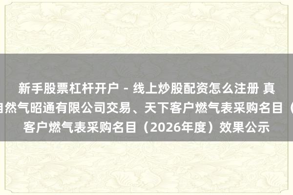 新手股票杠杆开户 - 线上炒股配资怎么注册 真兰模样中标：云南省自然气昭通有限公司交易、天下客户燃气表采购名目（2026年度）效果公示