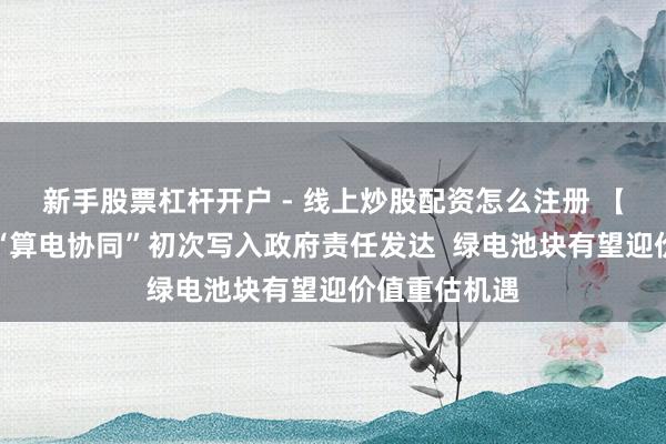 新手股票杠杆开户 - 线上炒股配资怎么注册 【风口研报】“算电协同”初次写入政府责任发达  绿电池块有望迎价值重估机遇