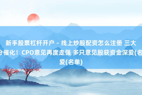 新手股票杠杆开户 - 线上炒股配资怎么注册 三大身分催化！CPO意见再度走强 多只意见股获资金深爱(名单)