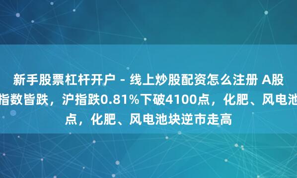 新手股票杠杆开户 - 线上炒股配资怎么注册 A股收评：三大指数皆跌，沪指跌0.81%下破4100点，化肥、风电池块逆市走高